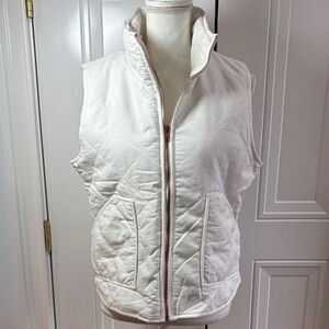 Peach Love California White Quilted Vest Size Large